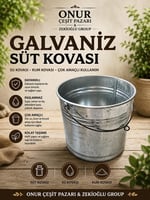GALVANİZ KOVA 32 CM Su Kovası Süt Kovası Kum Kovası