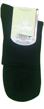 Gama 6 Çift Siyah Renk Yarım Konç Bambu Patik Çorap Siyah 40-45