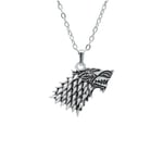 Game Of Thrones Stark Kurt Erkek Kadın Kolye Antik Gümüş Kaplama - 60 cm Düz Zincir