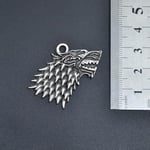 Game Of Thrones Stark Kurt Erkek Kadın Kolye Antik Gümüş Kaplama - 60 cm Düz Zincir