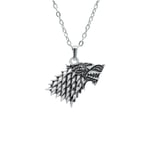 Game Of Thrones Stark Kurt Erkek Kadın Kolye Antik Gümüş Kaplama - 60 cm Düz Zincir