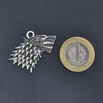 Game Of Thrones Stark Kurt Erkek Kadın Kolye Antik Gümüş Kaplama - 60 cm Düz Zincir