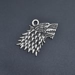 Game Of Thrones Stark Kurt Erkek Kadın Kolye Antik Gümüş Kaplama - 60 cm Düz Zincir