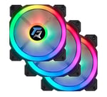 GAMEFORCE 7R Pro Seri (3'lü Set) Rainbow Ledli Sessiz 120mm 12cm Kasa Fanı