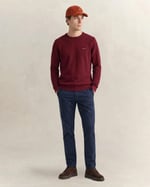 GANT Erkek Bordo Regular Fit Bisiklet Yaka Kazak