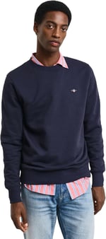 GANT Erkek Lacivert Regular Fit Bisiklet Yaka Sweatshirt