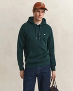GANT Erkek Yeşil Regular Fit Kapüşonlu Sweatshirt