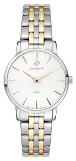 GANT Park Avenue 32 (32 mm) beyaz kadran/iki renkli PVD paslanmaz çelik G127019, bileklik
