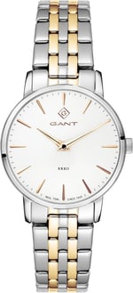 GANT Park Avenue 32 (32 mm) beyaz kadran/iki renkli PVD paslanmaz çelik G127019, bileklik