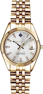 GANT Sussex Mini (28 mm) gümüş kadran/altın renkli PVD paslanmaz çelik G181003, bileklik