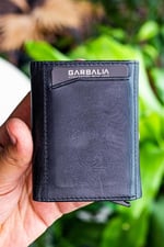 Garbalia Bryant Crazy Deri Mekanizmalı Kartlık Cüzdan Siyah