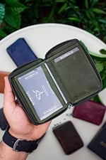 Garbalia Fargo Vintage Deri Fermuarlı Unisex Kartlık Cüzdan Yeşil
