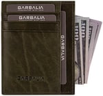 Garbalia Madalyon Crazy Deri Unisex Slim Kartlık Cüzdan Yeşil