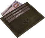 Garbalia Madalyon Crazy Deri Unisex Slim Kartlık Cüzdan Yeşil