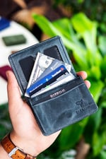Garbalia Magnet Crazy Deri Unisex Kartlık Cüzdan Siyah