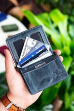 Garbalia Magnet Crazy Deri Unisex Kartlık Cüzdan Siyah