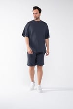 GAREN Erkek Oversize Keten Şort T-Shirt Takım - Organik Kumaş - MM-644