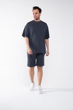 GAREN Erkek Oversize Keten Şort T-Shirt Takım - Organik Kumaş - MM-644