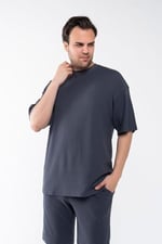 GAREN Erkek Oversize Keten Şort T-Shirt Takım - Organik Kumaş - MM-644