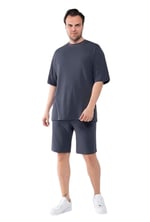 GAREN Erkek Oversize Keten Şort T-Shirt Takım - Organik Kumaş - MM-644