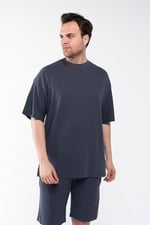 GAREN Erkek Oversize Keten Şort T-Shirt Takım - Organik Kumaş - MM-644