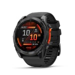 Garmin fenix 8 51mm, AMOLED Slate Gri, Siyah Silikon Kayışlı, Akıllı Saat - Seçenekler: fenix 8 - AMOLED, AMOLED, Güneş enerjisi, MikroLED, Modern...