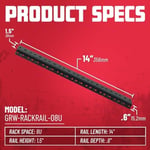 Gator Rackworks Ağır Hizmet Çelik Raf Ray Seti; 8U Raf Boyutu (GRW-RAIL-08U)