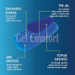 GC20 | Ark Destekli Yumuşak Jel, Tüm Ayakkabılar ile Uyumlu Rahat Ortopedik 3/4 Konfor İç Tabanlık