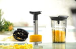 GEFU 13550 Professional Plus ananas kesici, bıçak ve soyucu seti, ananas için, paslanmaz çelik, hazneli kesici