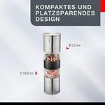 GEFU 34638 çift değirmen LAMOLA - tuz ve karabiber değirmeni - baharat değirmeni - aroma kapaklı - kademesiz ayarlanabilir seramik öğütücü