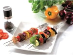 Gefu Schaschlik-Şiş Twinco 15420-2'li Set 32 cm Şişler Paslanmaz Çelik Masa Izgarası için, Tava - Bulaşık Makinesinde Yıkanabilir, 32 x 2 x 2 cm