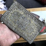 Geleneksel Halı Tasarımlı Cüzdan, Anahtarlar Bozuk Para Telefonları ve Aksesuarları için, yeşil (Olive Green), S, Bozuk Para Kesesi