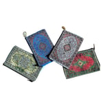 Geleneksel Halı Tasarımlı Cüzdan, Anahtarlar Bozuk Para Telefonları ve Aksesuarları için, yeşil (Olive Green), S, Bozuk Para Kesesi