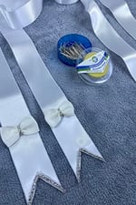 Gelin Damat Takı Merasimi İçin Dantelli İncili Takı Kurdelesi Takı Kemeri Ve İğne Seti