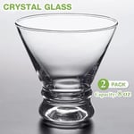 Gencywe 2 Paket Martini Bardağı, 8oz Kristal Kokteyl Bardakları, Martini İçme Bardakları, Bar, Martini, Kozmopolitan, Manhattan, Gimlet, Pisco Sour, Brandy için Elle Üflemeli Sapsız Kokteyl Züccaciye