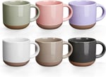 Gencywe Morandi Renkli Seramik Mini Espresso Bardakları 6'lı Set, 145 ml Espresso Kupaları, Saplı Porselen Kahve Kupaları, Demitasse Bardakları, Modern Stil Espresso Bardakları, Mikrodalga Bulaşık Mak