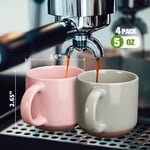 Gencywe Morandi Renkli Seramik Mini Espresso Bardakları 6'lı Set, 145 ml Espresso Kupaları, Saplı Porselen Kahve Kupaları, Demitasse Bardakları, Modern Stil Espresso Bardakları, Mikrodalga Bulaşık Mak