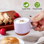 Gencywe Morandi Renkli Seramik Mini Espresso Bardakları 6'lı Set, 145 ml Espresso Kupaları, Saplı Porselen Kahve Kupaları, Demitasse Bardakları, Modern Stil Espresso Bardakları, Mikrodalga Bulaşık Mak