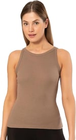 Genel Kadın Kolsuz Shirt Tu3403-kahve