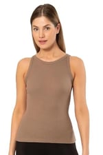 Genel Kadın Kolsuz Shirt Tu3403-kahve