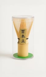 Genel Matcha Çay Seti, 4 Parça, Seramik Kase, Bambu Çırpıcı, Bambu Kaşık, Seramik Stand, Beyaz ve Yeşil