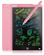 Genialba LCD Yazı Tahtası, 20 cm (8,5 inç), Renkli Yazı Tableti, Çocuk Hediyesi, Elektronik Grafik Tableti, 2-7 Yaş Kız Çocukları İçin (Pembe)