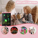 Genialba LCD Yazı Tahtası, 20 cm (8,5 inç), Renkli Yazı Tableti, Çocuk Hediyesi, Elektronik Grafik Tableti, 2-7 Yaş Kız Çocukları İçin (Pembe)