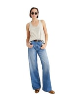 Geniş Paça Kot Pantolon Standart Bel Cepli - Bianca Wide Leg Jeans