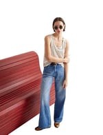 Geniş Paça Kot Pantolon Standart Bel Cepli - Bianca Wide Leg Jeans