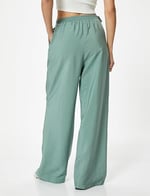 Geniş Paça Pantolon Yüksek Bel Kemer Detaylı Cepli