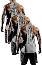 GENIUS STORE 3'lü Paket Erkek Dry Fit Y-back Gym Fitness Sporcu Atleti