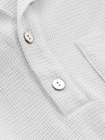 GENIUS STORE Erkek Oversize Polo Yaka Waffle T-Shirt