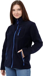 GENIUS STORE Kadın Polar Tam Fermuarlı Outdoor 3 Cepli Spor Polar Ceket (LACİVERT/S)