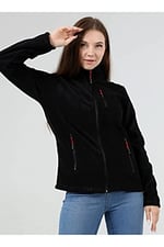 GENIUS STORE Kadın Polar Tam Fermuarlı Outdoor 3 Cepli Spor Polar Ceket (SİYAH/L) L